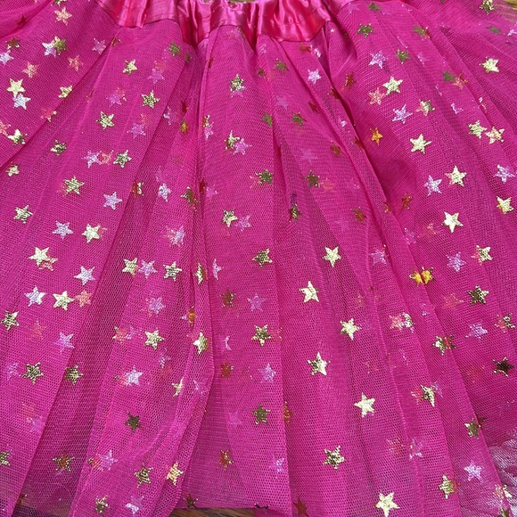 🌸3/$30🌸2/$15❤️5/$25❤️ BOUTIQUE | pink tulle tutu gold/silver stars - Picture 3 of 3